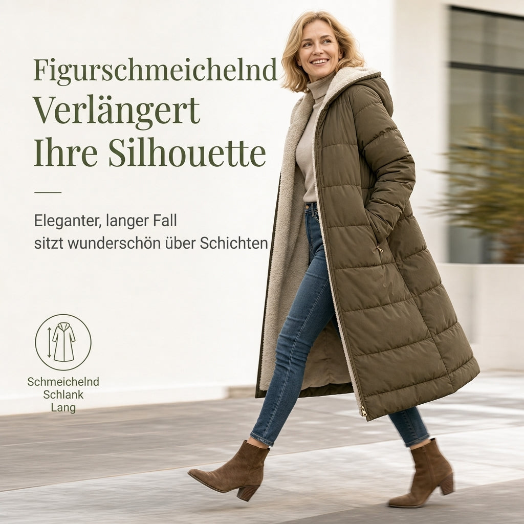 Wendbare, wattierte Slim-Fit-Mantel mit Kapuze
