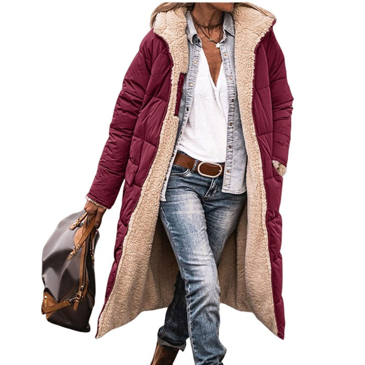 Wendbare, wattierte Slim-Fit-Mantel mit Kapuze