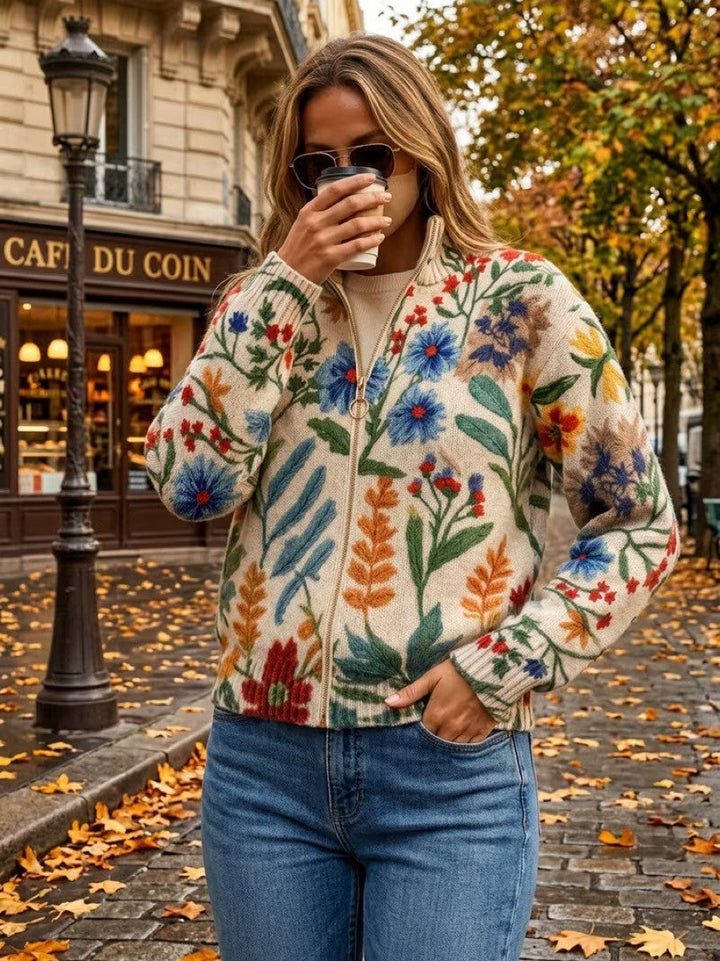 Clementine | Botanischer Garten Zip Cardigan