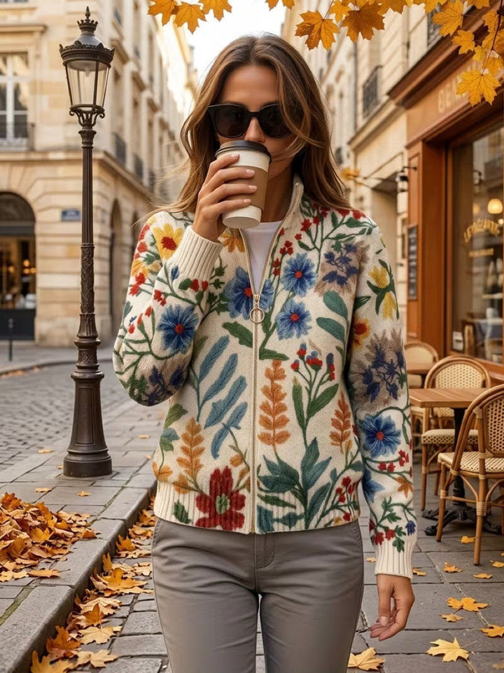 Clementine | Botanischer Garten Zip Cardigan