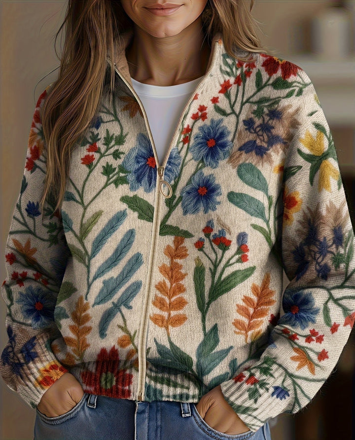 Clementine | Botanischer Garten Zip Cardigan