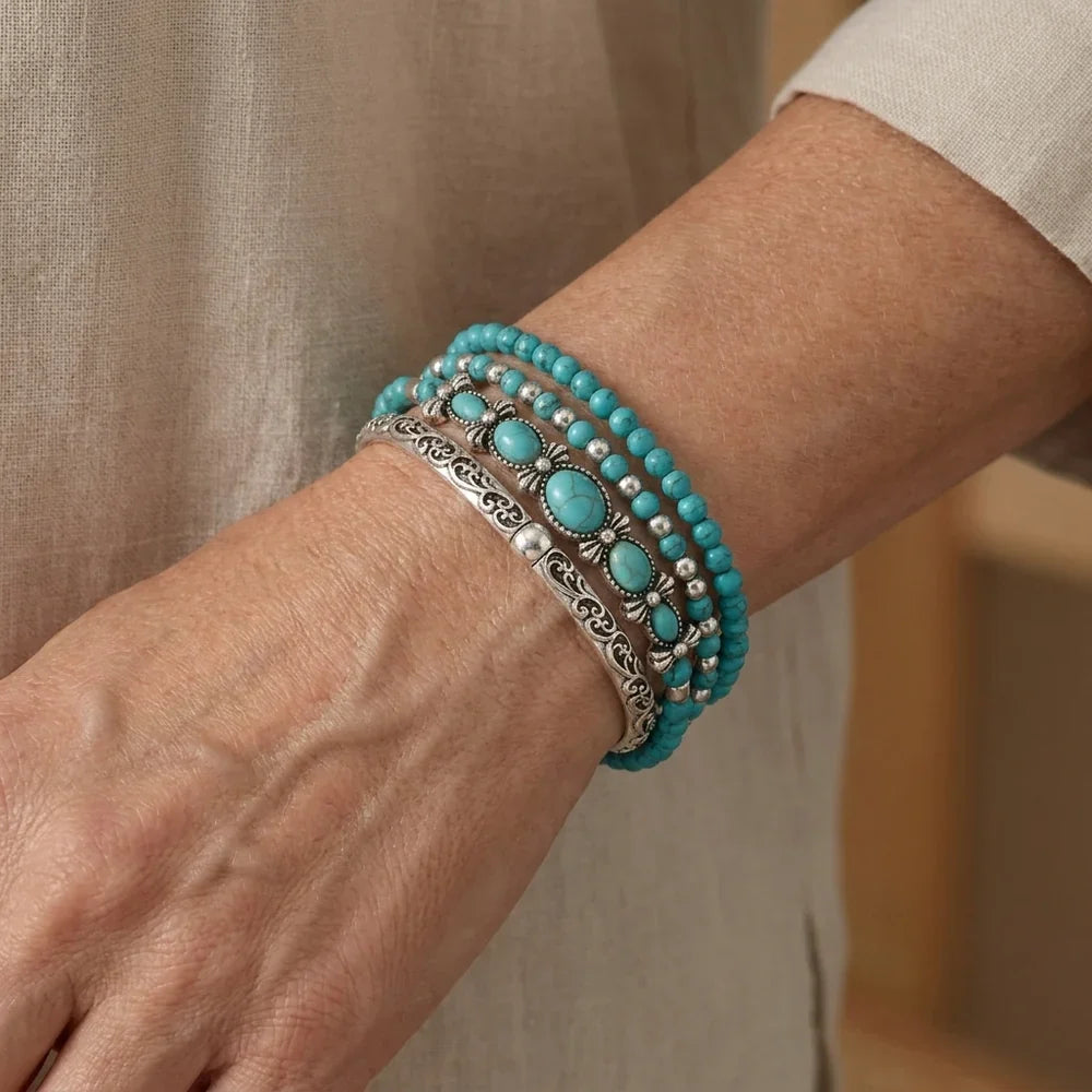 Mirella™ - Boho-Armband-Kollektion mit Türkisen Perlen