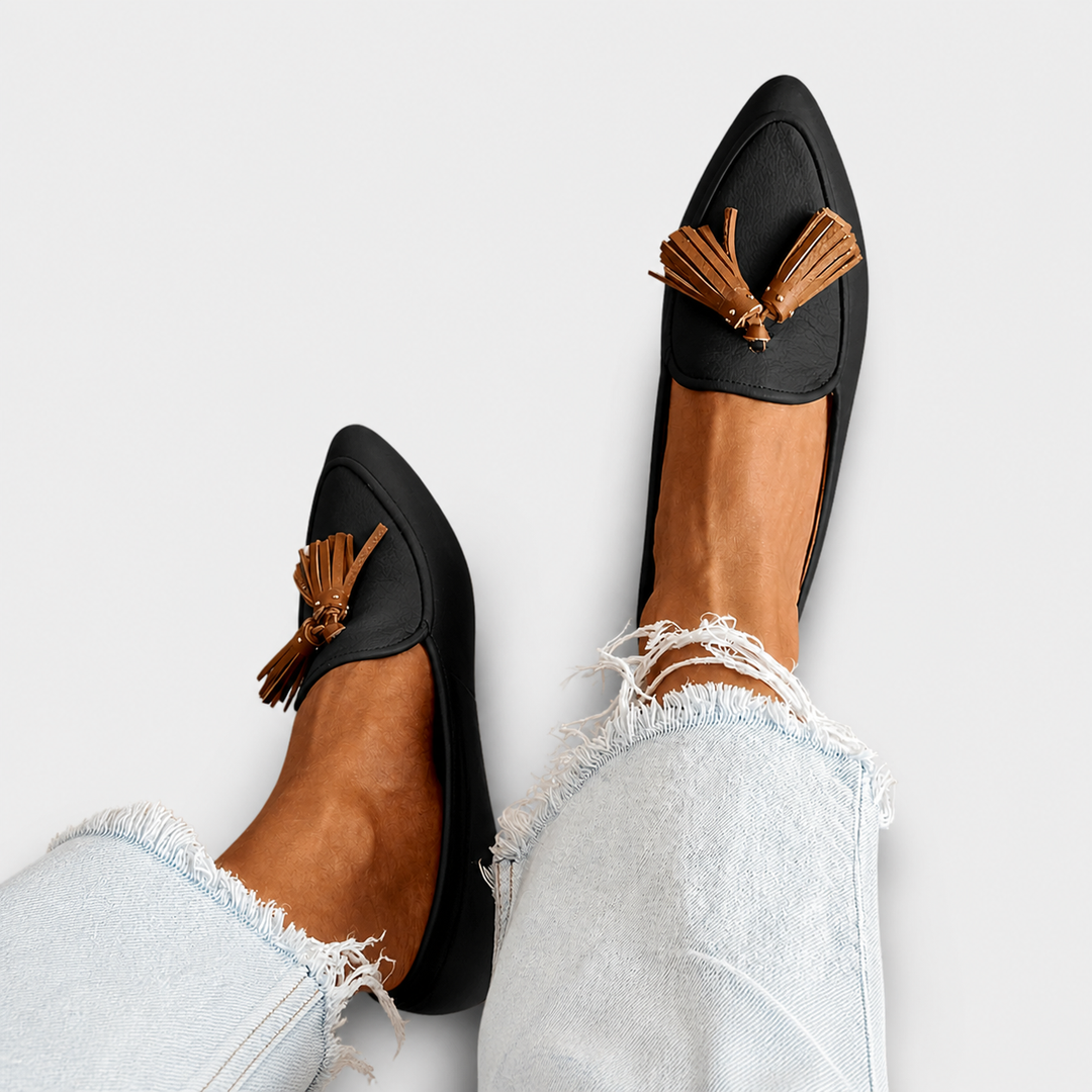 Vesperia | Moderne Slipper mit Fransen