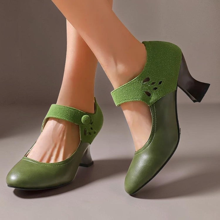 Wildleder Pumps mit Knöchelriemen Camille