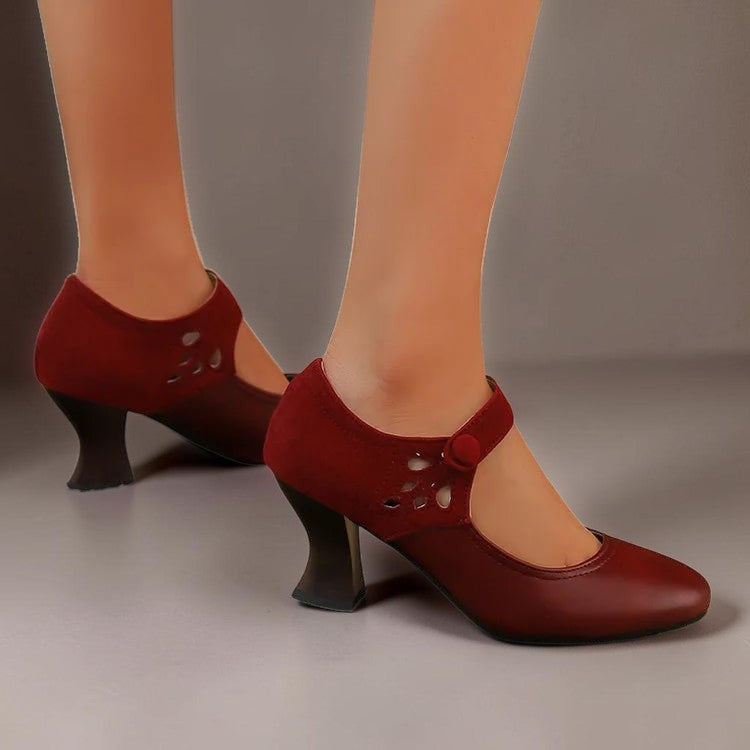 Wildleder Pumps mit Knöchelriemen Camille