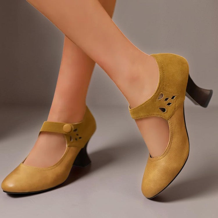 Wildleder Pumps mit Knöchelriemen Camille