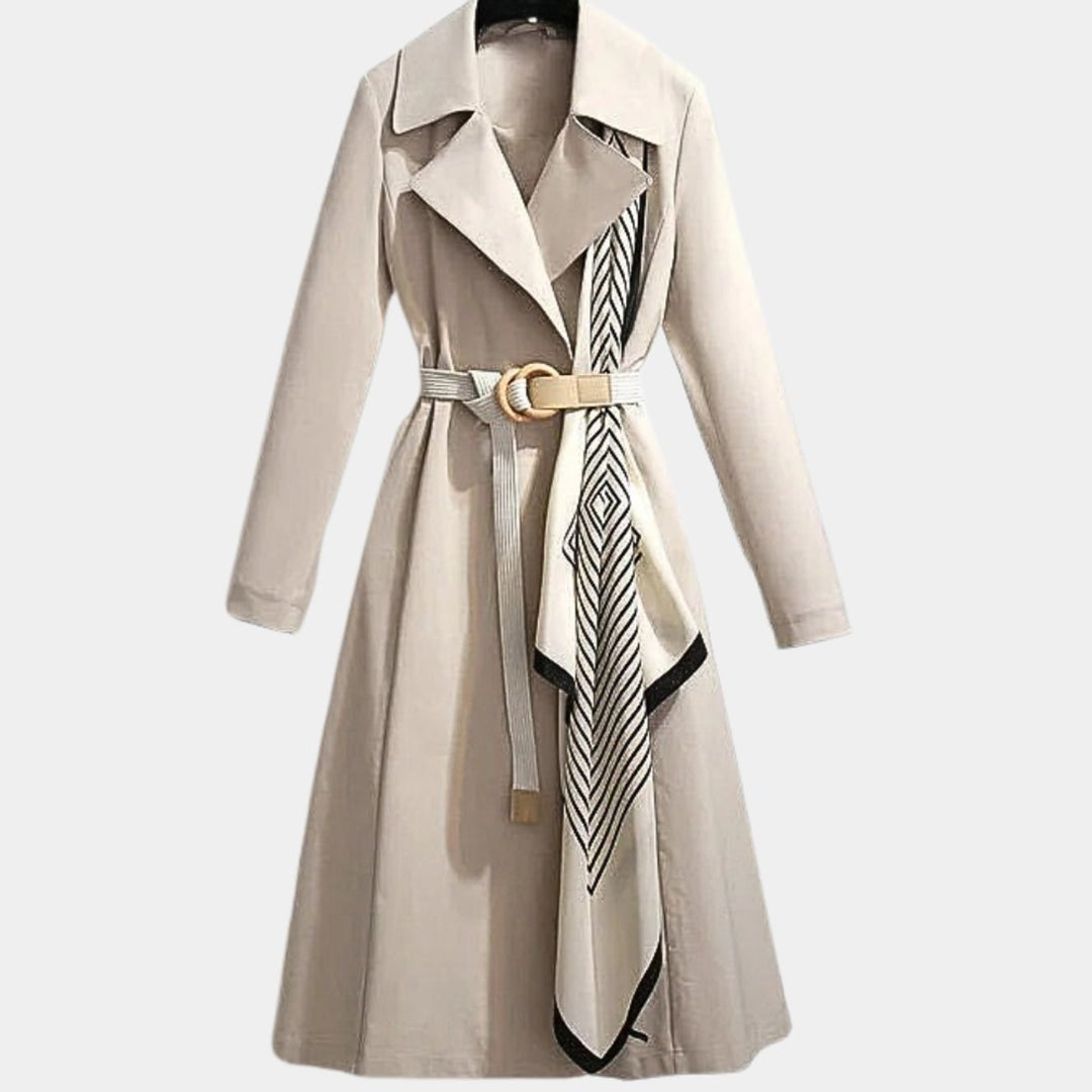 Clarice | Taillierter Klassischer Midi-Trenchcoat