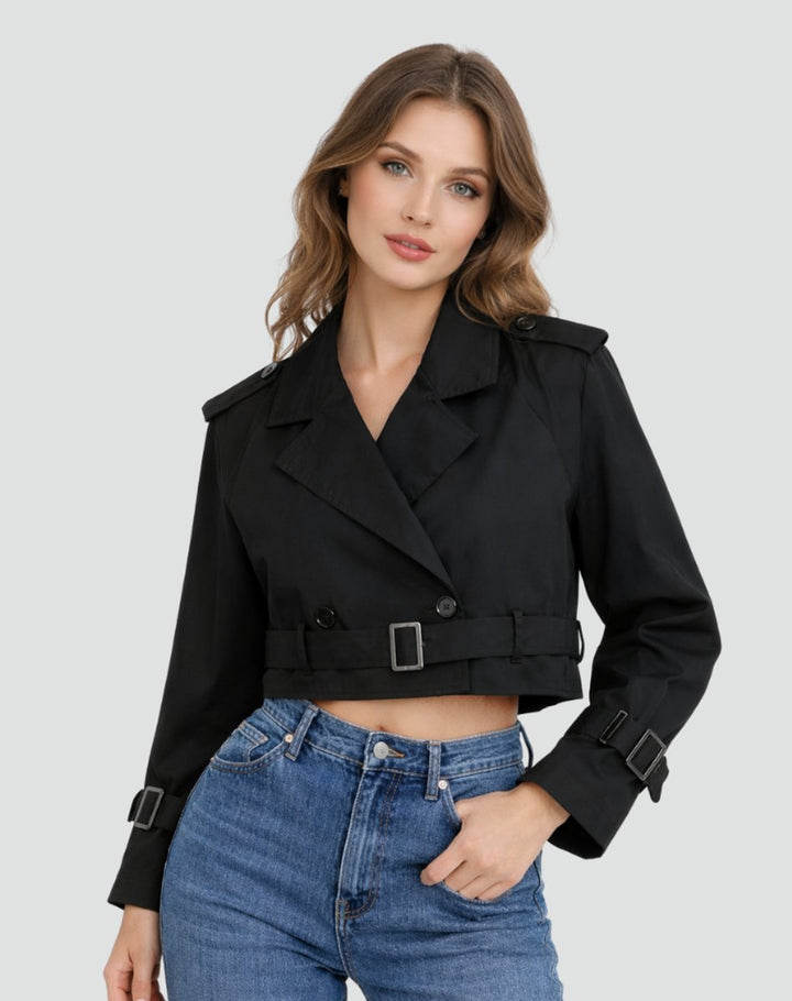 Juliana | Kurzer Gürtel-Trenchcoat