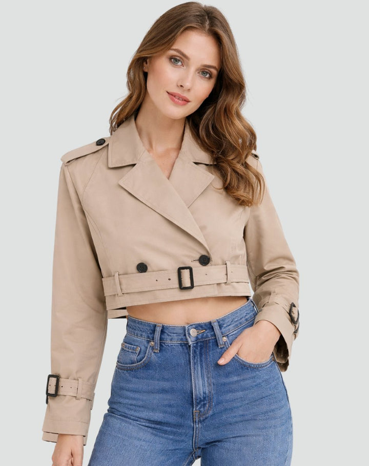 Juliana | Kurzer Gürtel-Trenchcoat