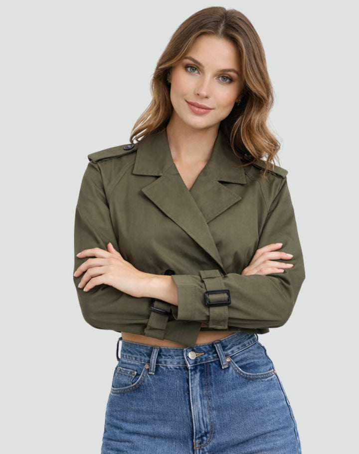 Juliana | Kurzer Gürtel-Trenchcoat