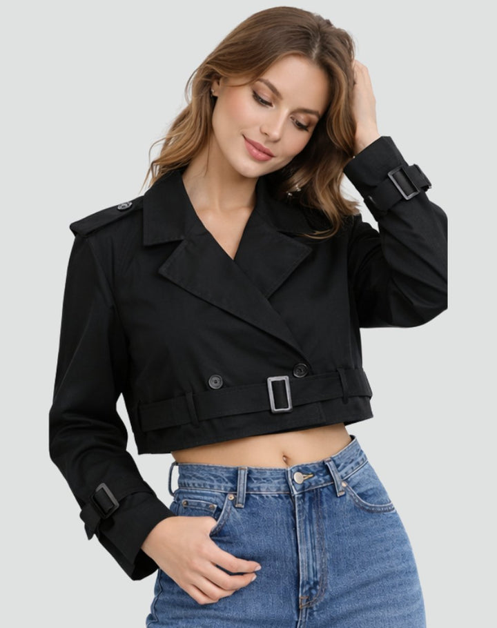 Juliana | Kurzer Gürtel-Trenchcoat