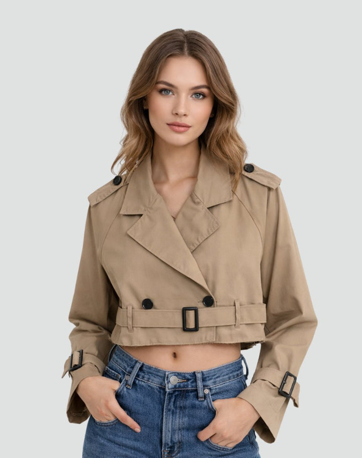 Juliana | Kurzer Gürtel-Trenchcoat