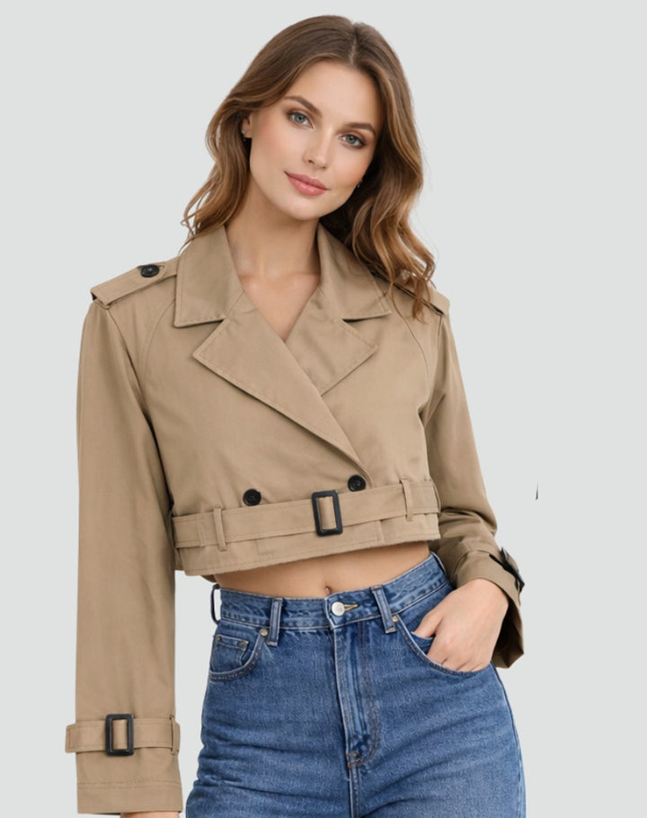 Juliana | Kurzer Gürtel-Trenchcoat