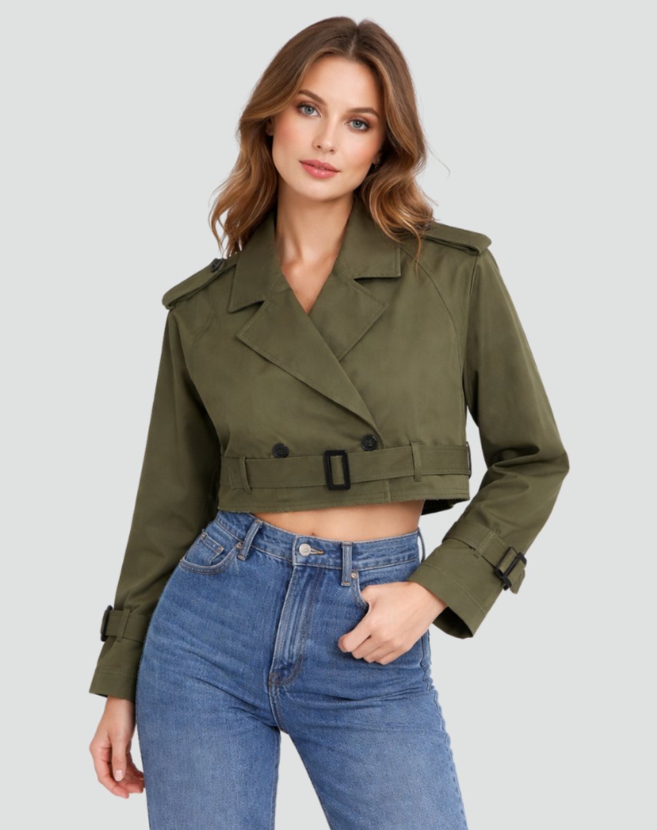 Juliana | Kurzer Gürtel-Trenchcoat