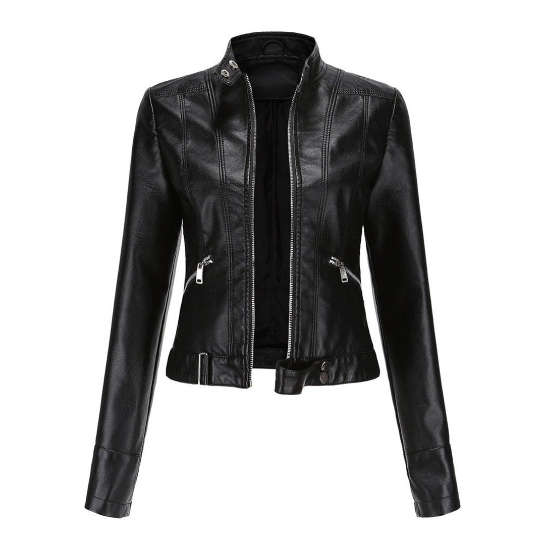 Linnea | Kurze Stehkragen-Motorradjacke