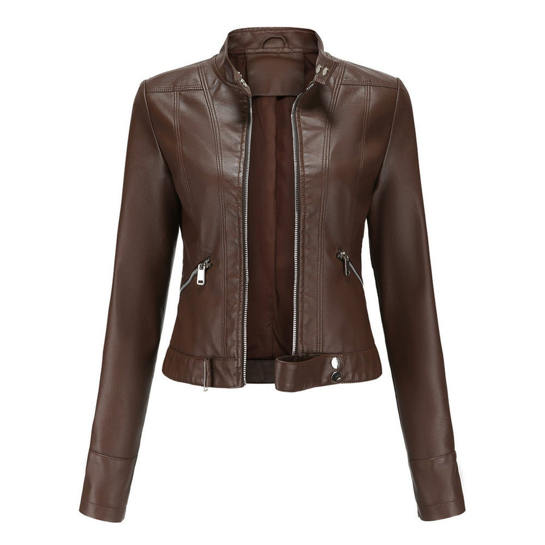 Linnea | Kurze Stehkragen-Motorradjacke