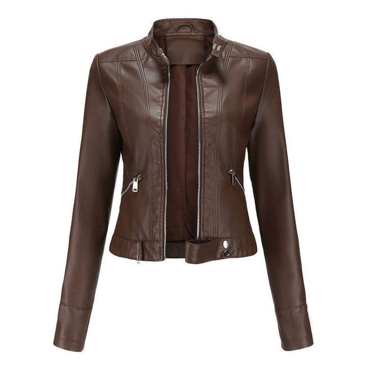 Linnea | Kurze Stehkragen-Motorradjacke