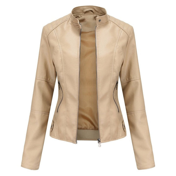 Helen | Raffinierte Stehkragen-Motorradjacke