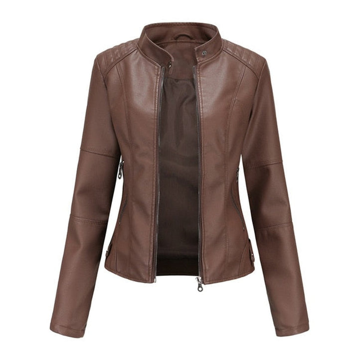 Helen | Raffinierte Stehkragen-Motorradjacke
