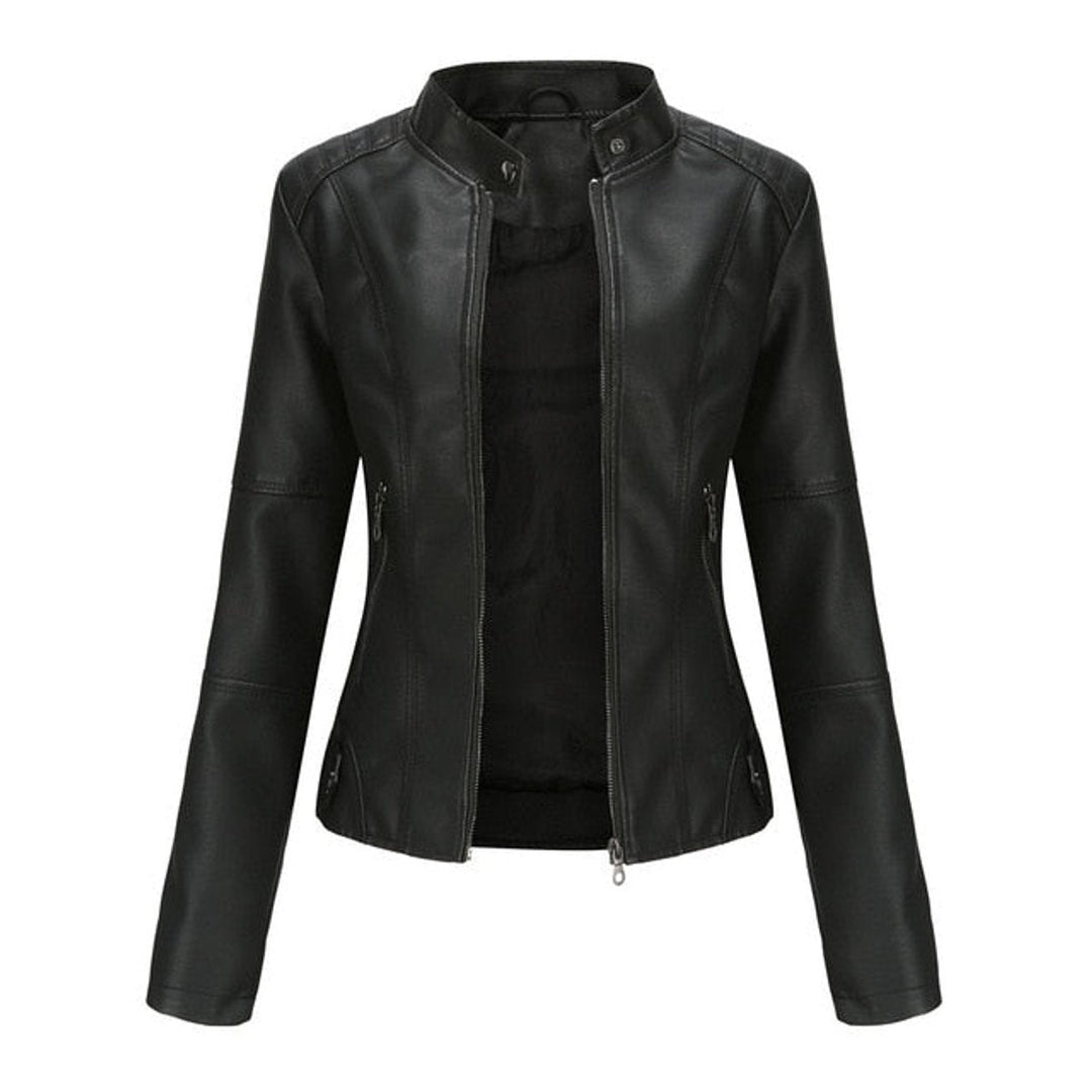 Helen | Raffinierte Stehkragen-Motorradjacke