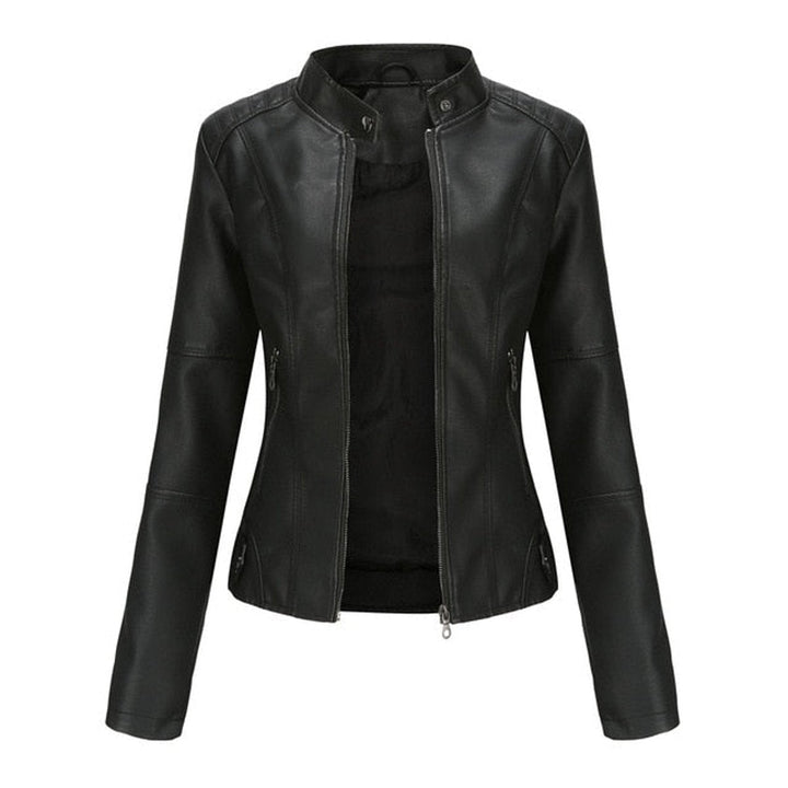 Helen | Raffinierte Stehkragen-Motorradjacke