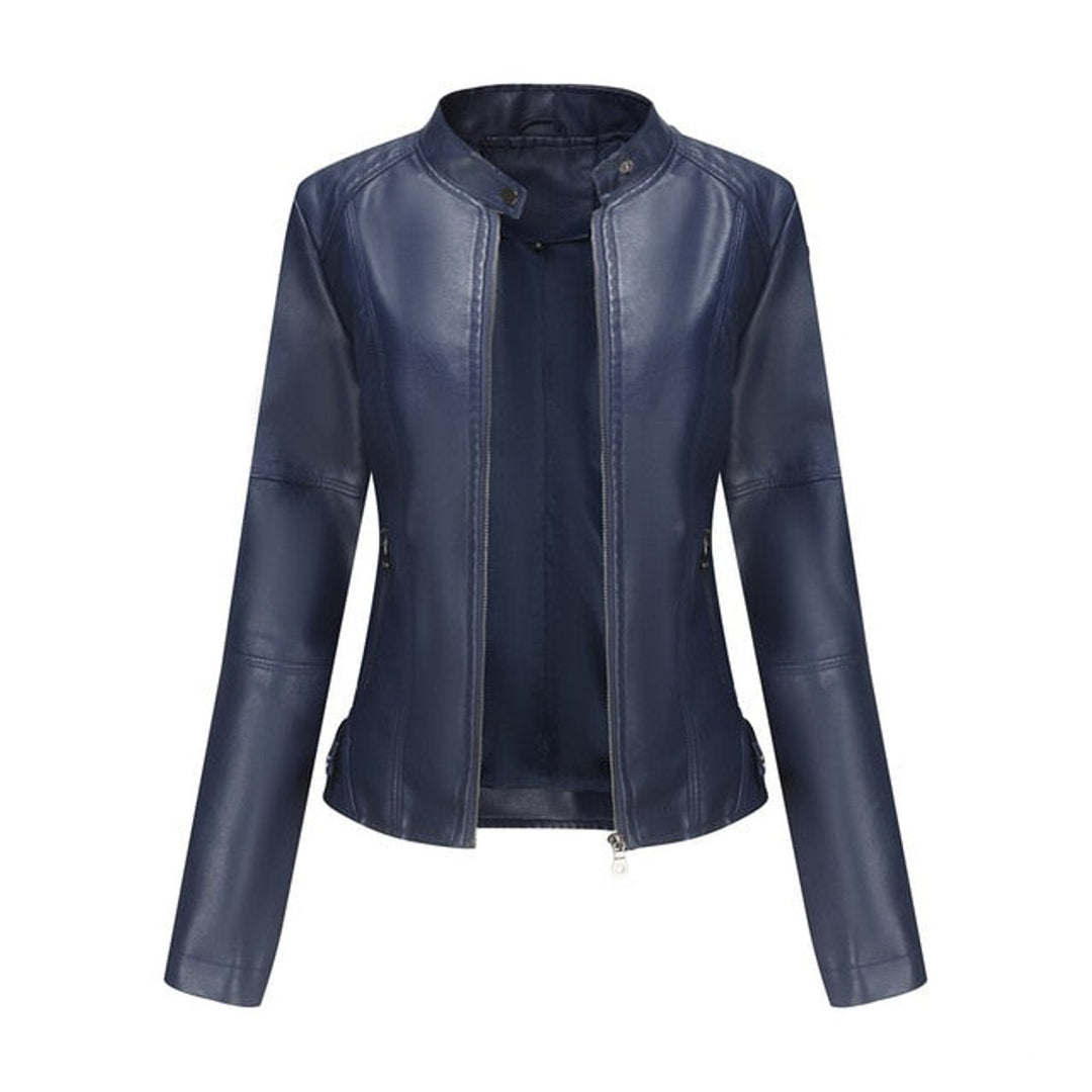 Helen | Raffinierte Stehkragen-Motorradjacke