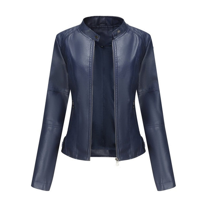 Helen | Raffinierte Stehkragen-Motorradjacke