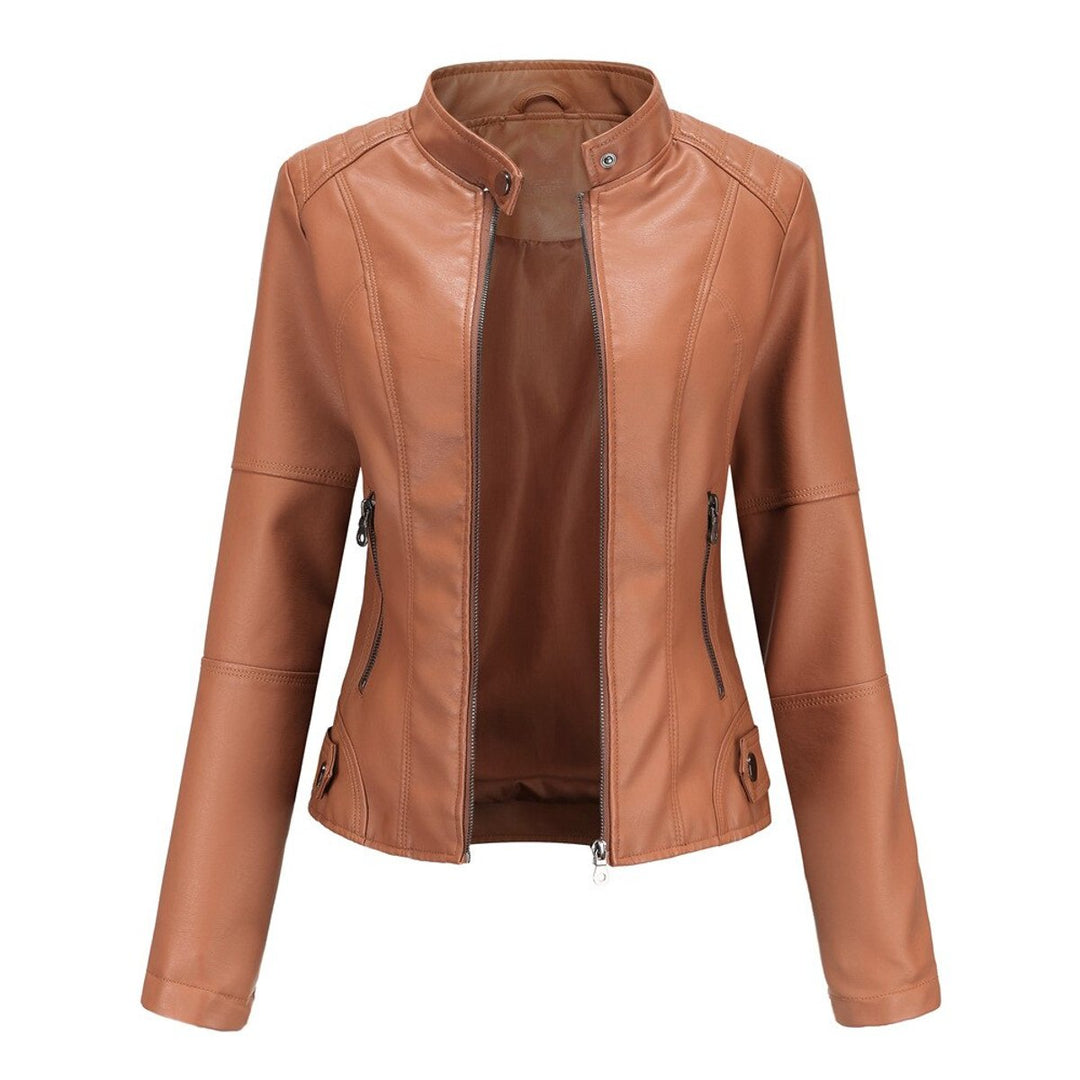 Helen | Raffinierte Stehkragen-Motorradjacke