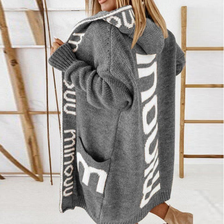 Rosabel | Kapuzenstrickjacke mit offenem Vorderteil