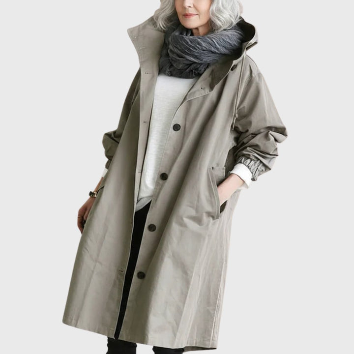 Ruth | Kapuzen-Relaxed-Fit Langer Trenchcoat
