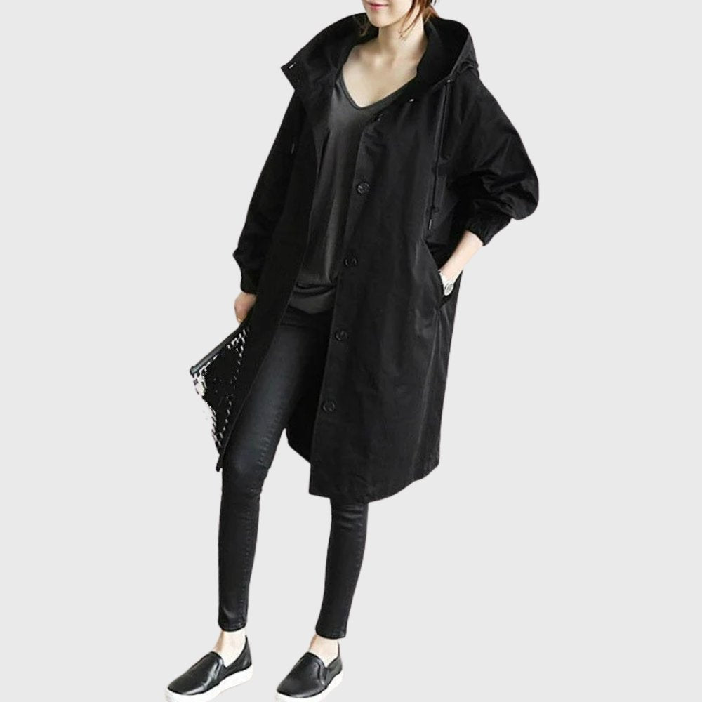 Ruth | Kapuzen-Relaxed-Fit Langer Trenchcoat