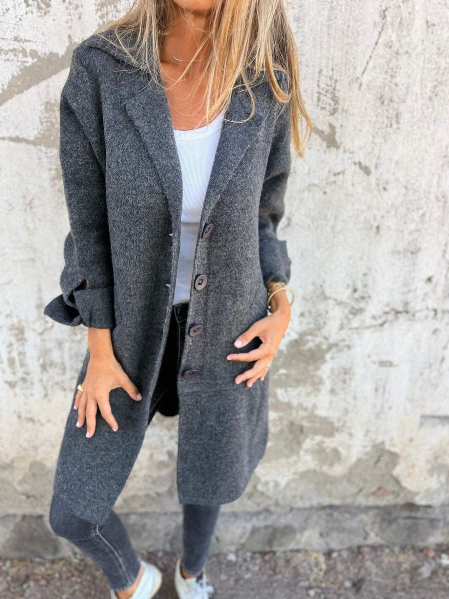 Lucille | Lässiger Langmantel mit Revers