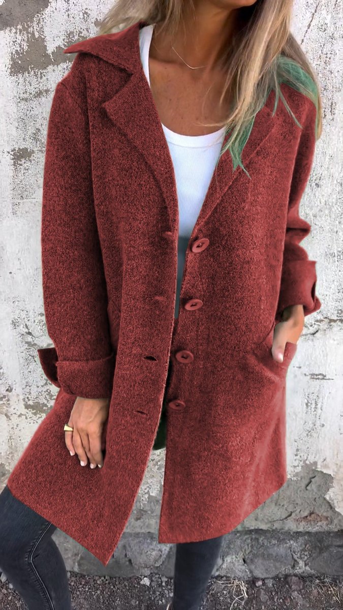 Lucille | Lässiger Langmantel mit Revers
