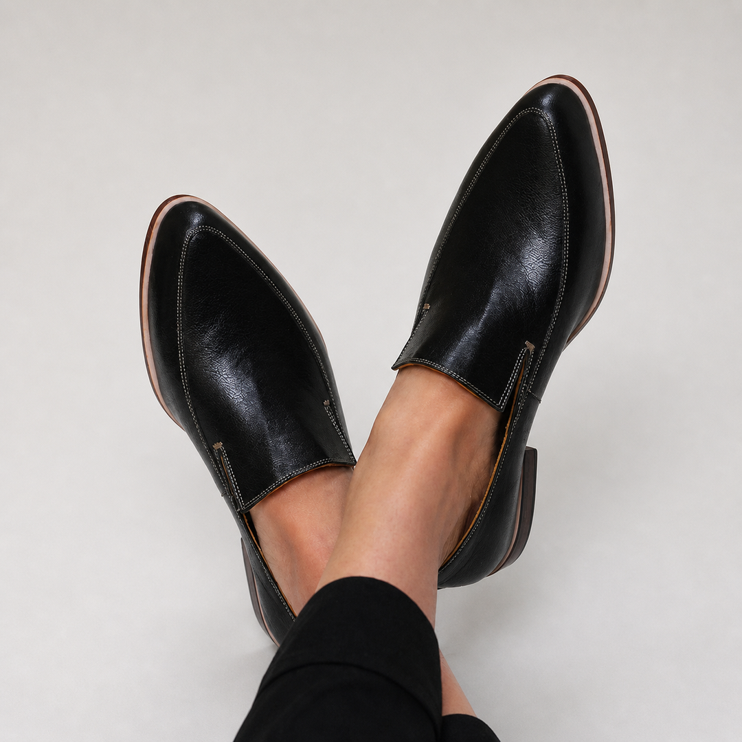 Zofia | Schwarze Loafer mit Patchwork