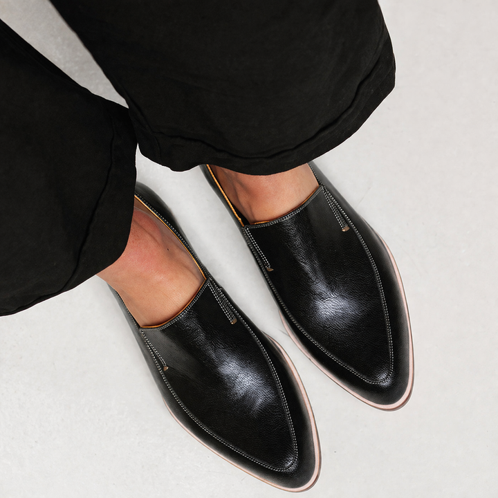 Zofia | Schwarze Loafer mit Patchwork